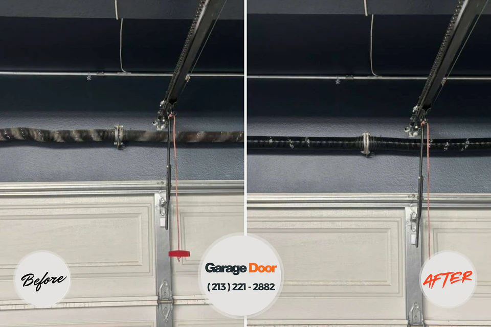 Before and after: garage door repair Putnam Lake, NY